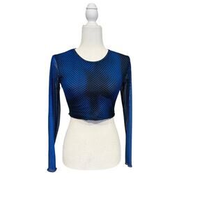 EDIKTED Going Out Mesh Crop Top in Sz Small